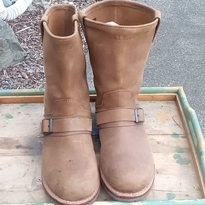 Men's leather biker boots